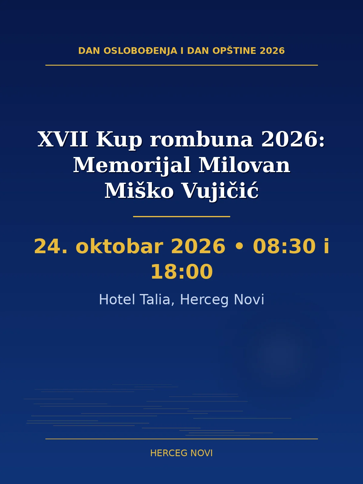XVII Kup rombuna 2026: Milovan Miško Vujičić Memorial