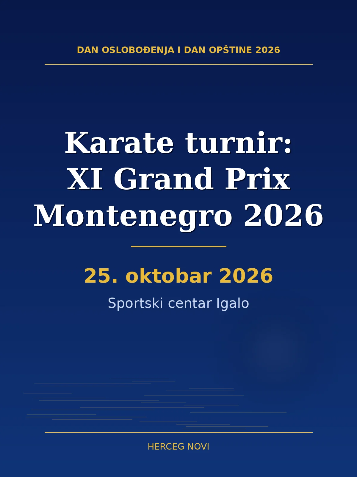 Karate tournament: XI Grand Prix Montenegro 2026